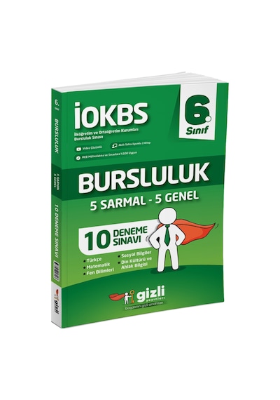 Gizli Yayınları 2025 6. Sınıf 5 Sarmal + 5 Genel 10 Bursluluk Deneme