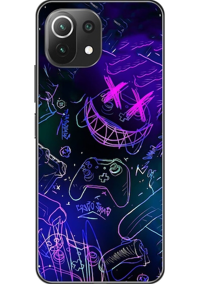 Xiaomi Mi 11 Lite Uyumlu Şeffaf Kılıf Graffiti 4 Tasarımlı
