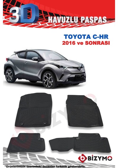 Toyota Uyumlu C-Hr 2016 Ve Sonrası 3D Paspas Takımı Bizymo