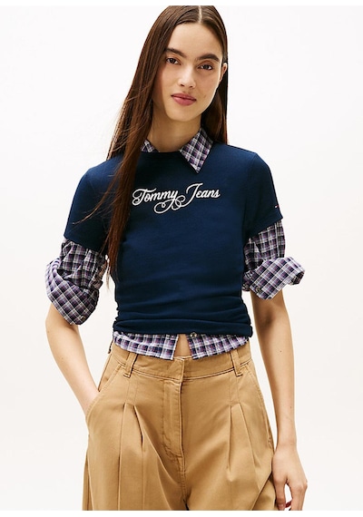Tommy Hilfiger Tjw Slim Essential Logo T-shirt-12840 Mavi