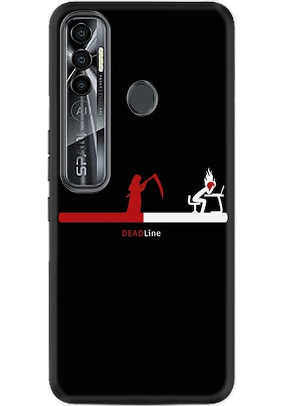 Tecno Spark 7 Pro Kılıf Silikon Desen Dead Line 1662
