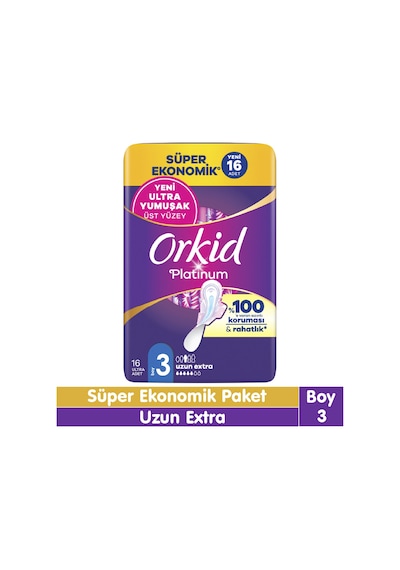 Orkid Platinum Uzun Ekstra Süper Ekonomik Paket 16 Adet