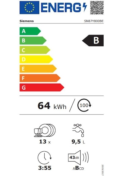 Siemens SN87Y800BE iQ700 Tam Ankastre Bulaşık Makinesi