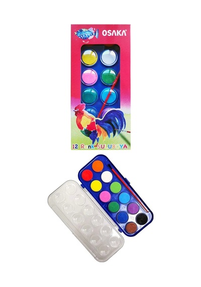 Osaka Sulu Boya 12'li Pastel Boya 12'li Silka Kuru Boya 12'li Fixpoint Keçeli Kalem 12'li Okul Seti