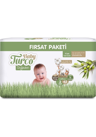 Baby Turco Doğadan 3 Beden Fırsat Paket 42 Adet