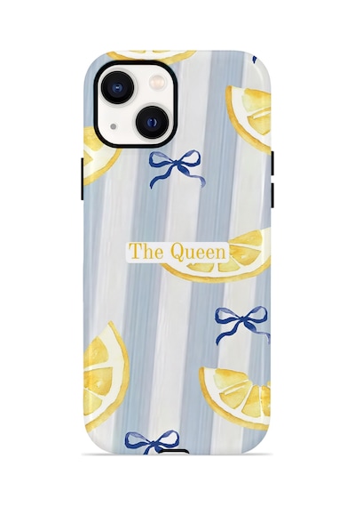 Apple iPhone Uyumlu 14 Vorian Çift Katmanlı Magsafe Kılıf Queen Lemon Bow