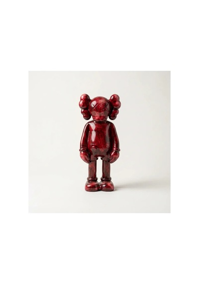 Kaw Tarzı Bordo X Gözlü El Boyaması Dekoratif Figür Heykel 26 Cm