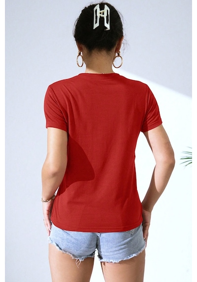 Unisex Miami Baskılı Oversize Tshirt Kırmızı