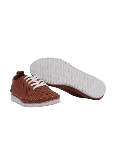 Napa Shoes Kadın Bağcıklı Delikli Rahat Taban Hafif Casual Ayakkabı Napa-60l Taba