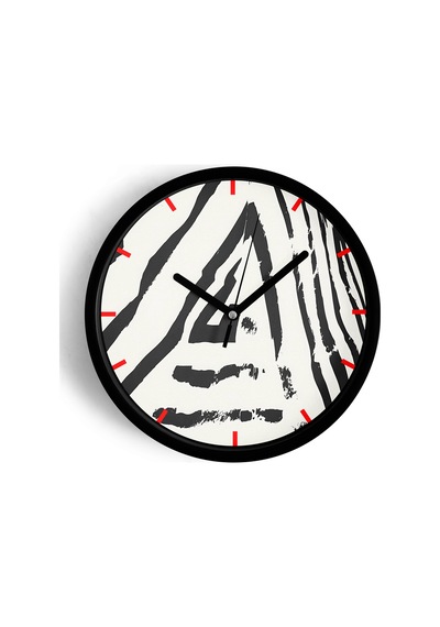 Soyut - Geometrik Temalı Modern Duvar Saati - 25cm - Önü Camlı Siyah Kasa - Sessiz Mekanizma-jh0262 Siyah