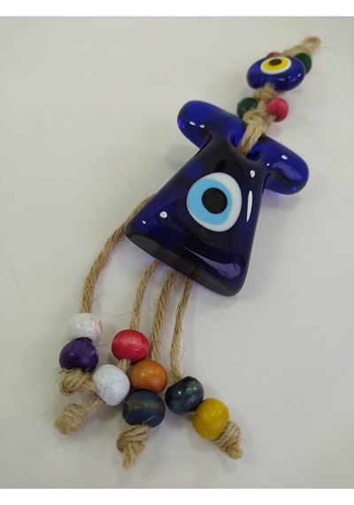 Renkli Kaftan Nazar Boncuğu Makrome Duvar Dekoru 7x6 Cm