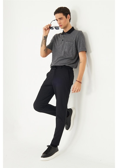 Siyah Modern Kesim Minimal Form Smart Casual Pantolon Siyah