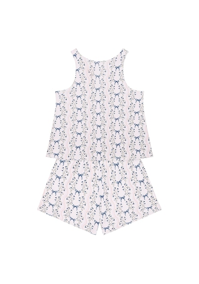 Denokids Kurdele Bahçesi Boyunda Kurdele Detaylı Şortlu Set