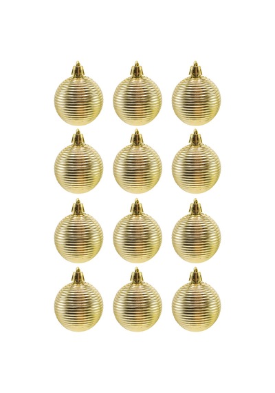 Waldern 5 Cm 12li Cici Top Parlak Yılbaşı Ağaç Süsü Gold Yatay Diğer