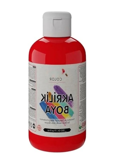 250gr Kırmızı Akrilik Boya - Yüksek Kalite 0.2 L