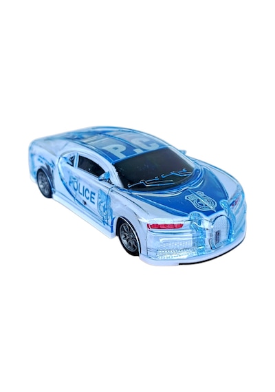 Kırılmaz Korumalı Sesli Işıklı Müzikli Sürtmeli Oyuncak Bugatti Model Polis Arabası Mavi Yeşil