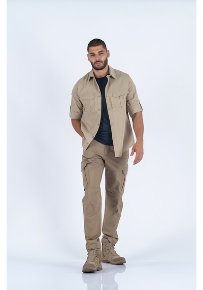 Combat Tactical Taktik Gömlek Fermuar Cepli Koruma Outdoor Gömlek Bej