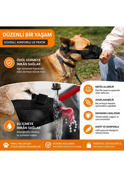 Valkyrie Köpek Ağızlığı M Beden Nefes Alabilir Fileli Ayarlanabilir Isırma Önleyici Yumuşak Siyah