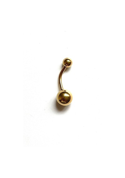 Cerrahi Çelik Sarı Piercing Siyah - Gümüş