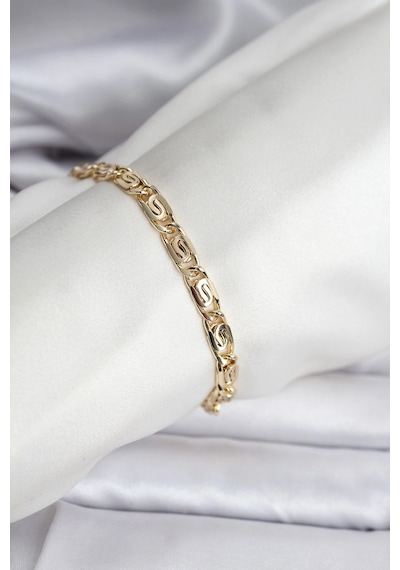 14k Gold Renk Kaplama Zincir Model Cm Kadın Bileklik Çok Renkli