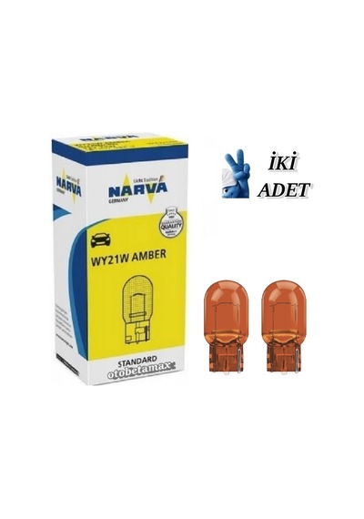 İKİ ADET NARVA WY21W 12V. 17629 STANDART DİPSİZ SARI AMPUL