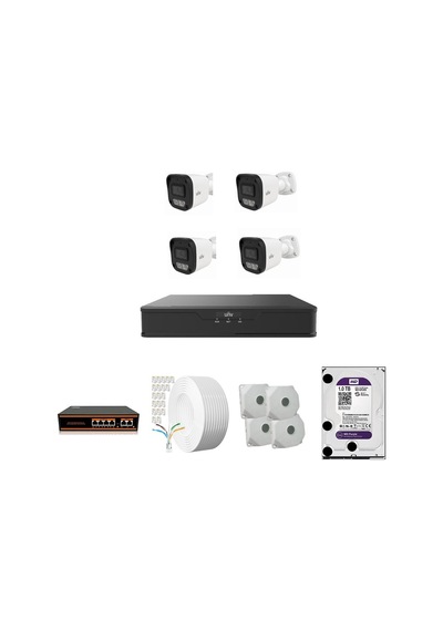 Unv 2 Mp Ip Kamera 4 Kameralı Full Hd Set Sesli