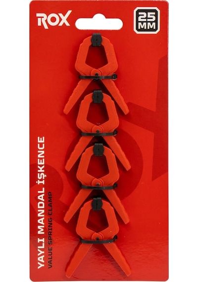 Rox 0146 Yaylı Mandal Tip Kıskaç Işkence 25 Mm 4 Lü
