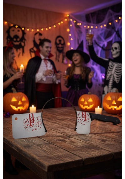 Halloween Satır Modeli Taç Cadılar Bayramı Korku Aksesuarı Parti Saç Tacı Diğer