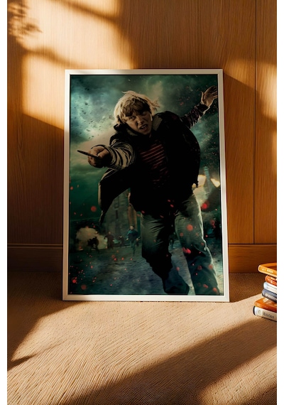 Ron Weasley Özel Tasarım Çerçeveli Tablo - Lüks Harry Potter Aksiyon Posteri Modern Duvar Dekoru Beyaz
