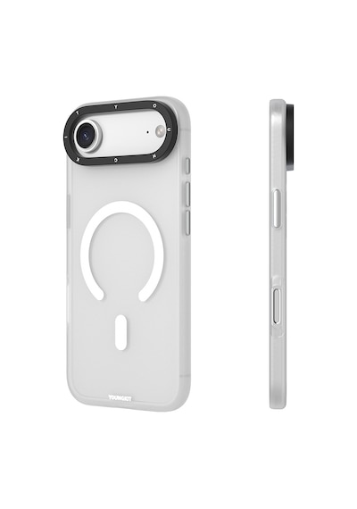 Apple Uyumlu iPhone 17 Air Kılıf M-safe Şarj Özellikli Youngkit Hidden Sand Serisi Kapak Beyaz Beyaz