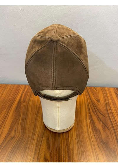Hamze %100 Süet Deri Erkek Kışlık Cap Şapka Camel
