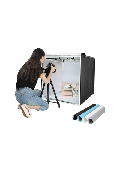 Pro 80x80 Cm Stüdyo Led Işıklı Ürün Fotoğraf Çekim Çadırı