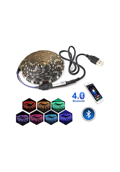 Triline Bluetooth Tv Arkası Rgb Usb Şerit Led Aydınlatma 16 Renk (407210966)
