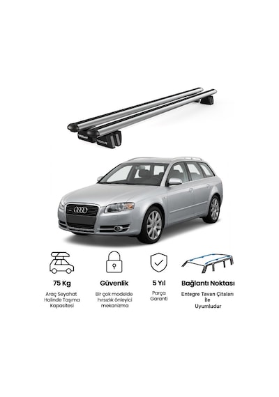 Pençe Audi A4 Avant 2001-2008 Uyumlu Gri Ara Atkı Port Bagaj Tavan Barı