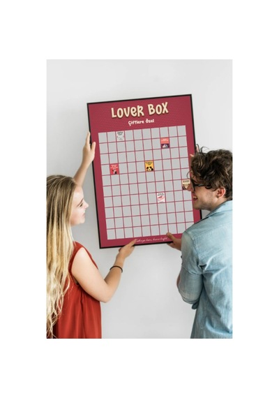 Çiftlere Özel Kazı Kazan Poster Lover Box 100 Görevli Scratch Off Aşk Oyunu Tablosu