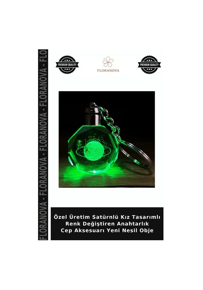 Özel Üretim Satürnlü Kız Tasarımlı Renk Değiştiren Anahtarlık Cep Aksesuarı Yeni Nesil Obje