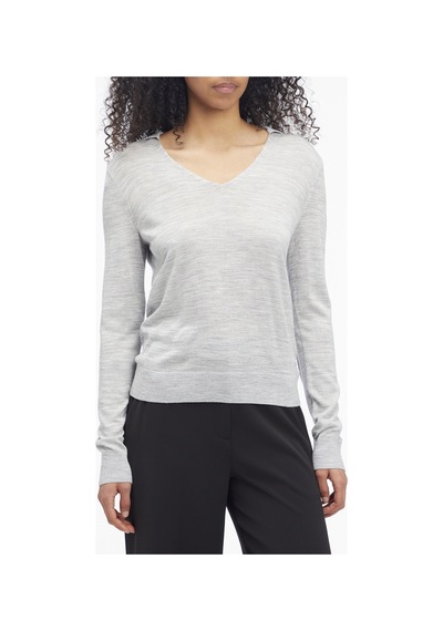 Calvin Klein Kadın V Yaka Slim Fit Uzun Kollu Gri Kazak K20k208029-p68 Gri