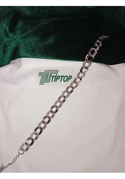 Tiptop/ Gümüş Renk Samanyolu Zincir Çelik Choker Kolye - Bileklik- Halhal Set Gümüş