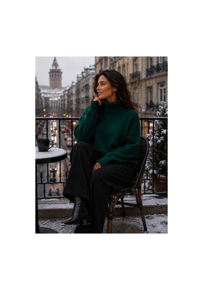 Hira Life Fashion Sfg Life Moda Kadın Balıkçı Yaka Tüylü Şardonlu Oversize Kazak Zümrüt Zümrüt Hira Life Fashion Sfg Life Moda Kadın Balıkçı Yaka Tüylü Şardonlu Oversize Kazak Zümrüt Zümrüt