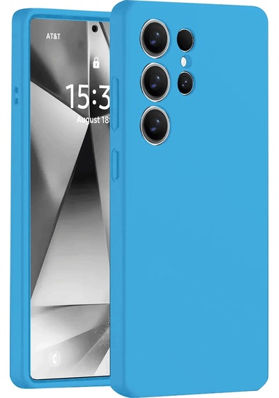 Newface - 13 - Samsung Galaxy Uyumlu S25 Ultra Kılıf Nano İçi Kadife Silikon - Csmo-tex - - Mavi