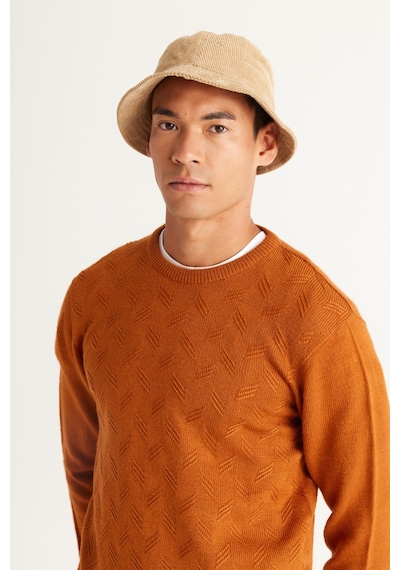 AC&Co / Altınyıldız Classics ERKEK KIREMIT Standart Fit Normal Kesim Bisiklet Yaka Jakarlı Triko Kiremit AC&Co / Altınyıldız Classics ERKEK KIREMIT Standart Fit Normal Kesim Bisiklet Yaka Jakarlı Triko Kiremit