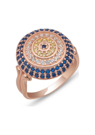 Stillove Gümüş Rose Gold Yuvarlak Nazarlı Kadın Yüzük