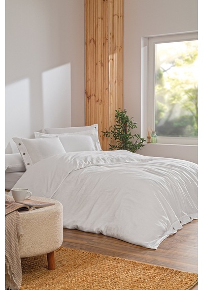Özdilek Nadia King Size Muslin Nevresim Takımı Beyaz