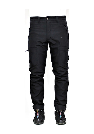 Mudwill Siyah Zipper Kargo Cepli Softshell Pantolon Siyah