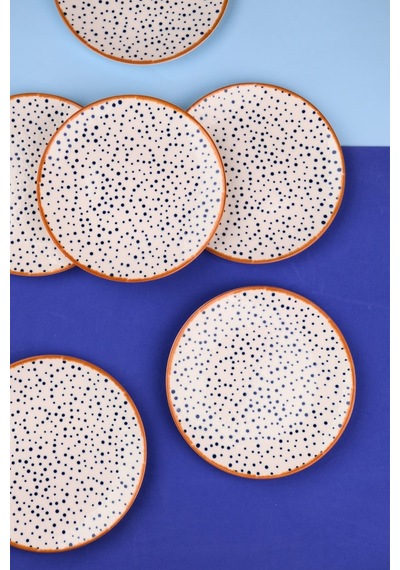 Tabak Evi Porselen Spotty Pasta Tabağı 19,50cm Sp1 6 Kişilik 6 Parça Çok Renkli