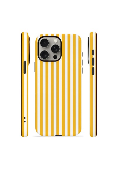 Apple iPhone Uyumlu 15 Pro Vorian Çift Katmanlı Kılıf Golden Pinstripe