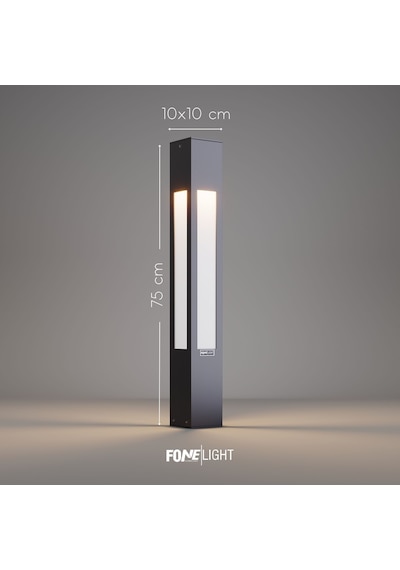 FoneLight Luxera 75 cm LED Bahçe Aydınlatma Direği Antrasit Alüminyum IP65 Peyzaj Yürüyüş Yolu Lambası 3000K