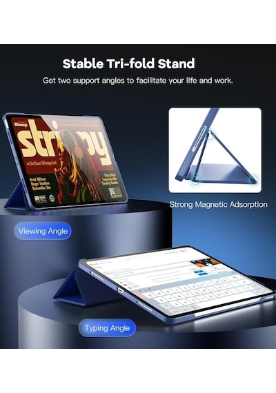 Apple iPad Uyumlu Air 13inç M4/m3/m2 İle Uyumlu Kılıf Pu Deri Standlı Case 2026-2024 Sku: Zeusb0dxvd1l8q Arka Kapak