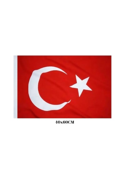 40x60 Cm Raşel Türk Bayrağı Bayrak Kenarı Dikişli Yurt 40x60