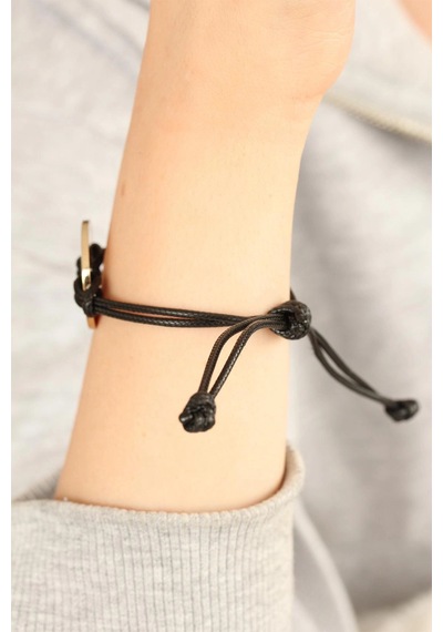 Cool Havalı Siyah Deri İpli Unisex Mood Bileklik Rekli